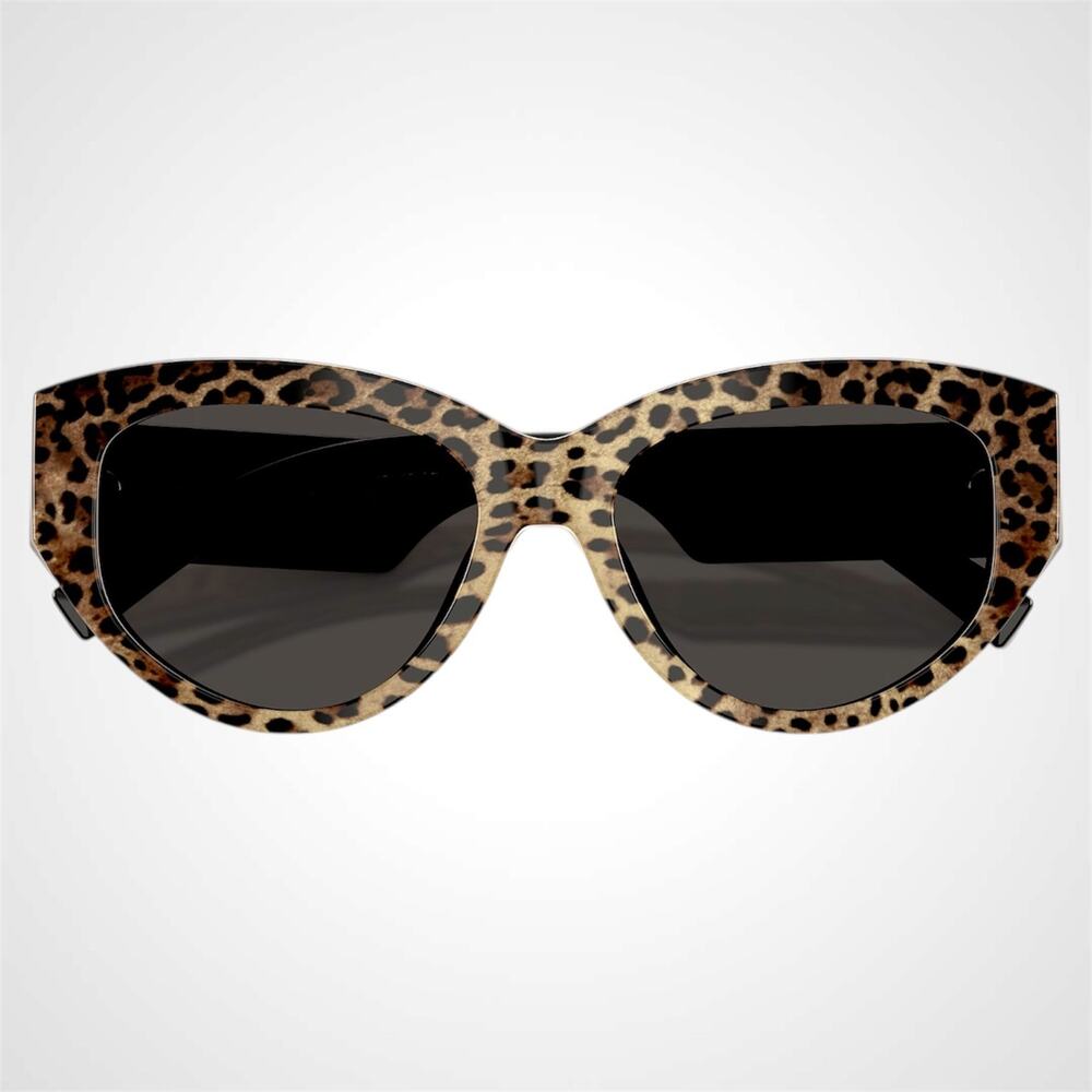 New Dolce & Gabbana Sunglasses Black Brown Leopard Acetate Cat Eye Gold - Picture 5 of 6